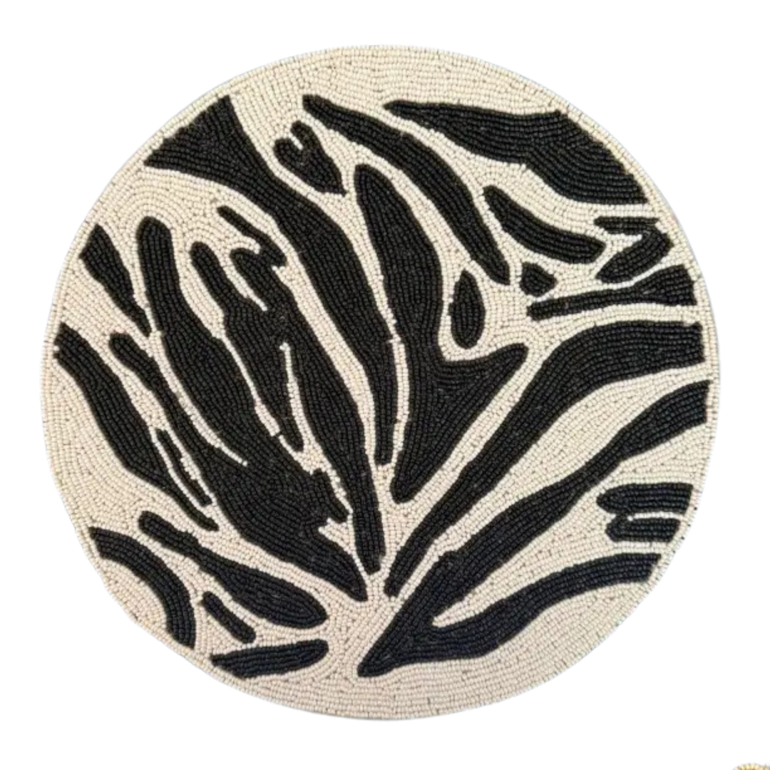 Beaded Zebra Placemats Set of 4