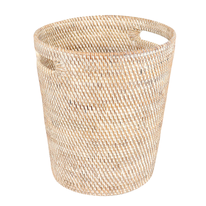 Rattan Bathroom Accessories - Whitewash