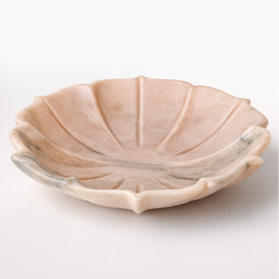 Pink Lotus Marble Bowl - 25cm