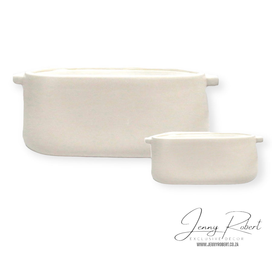 Bowl Ceramic Oval Silky White (SML)