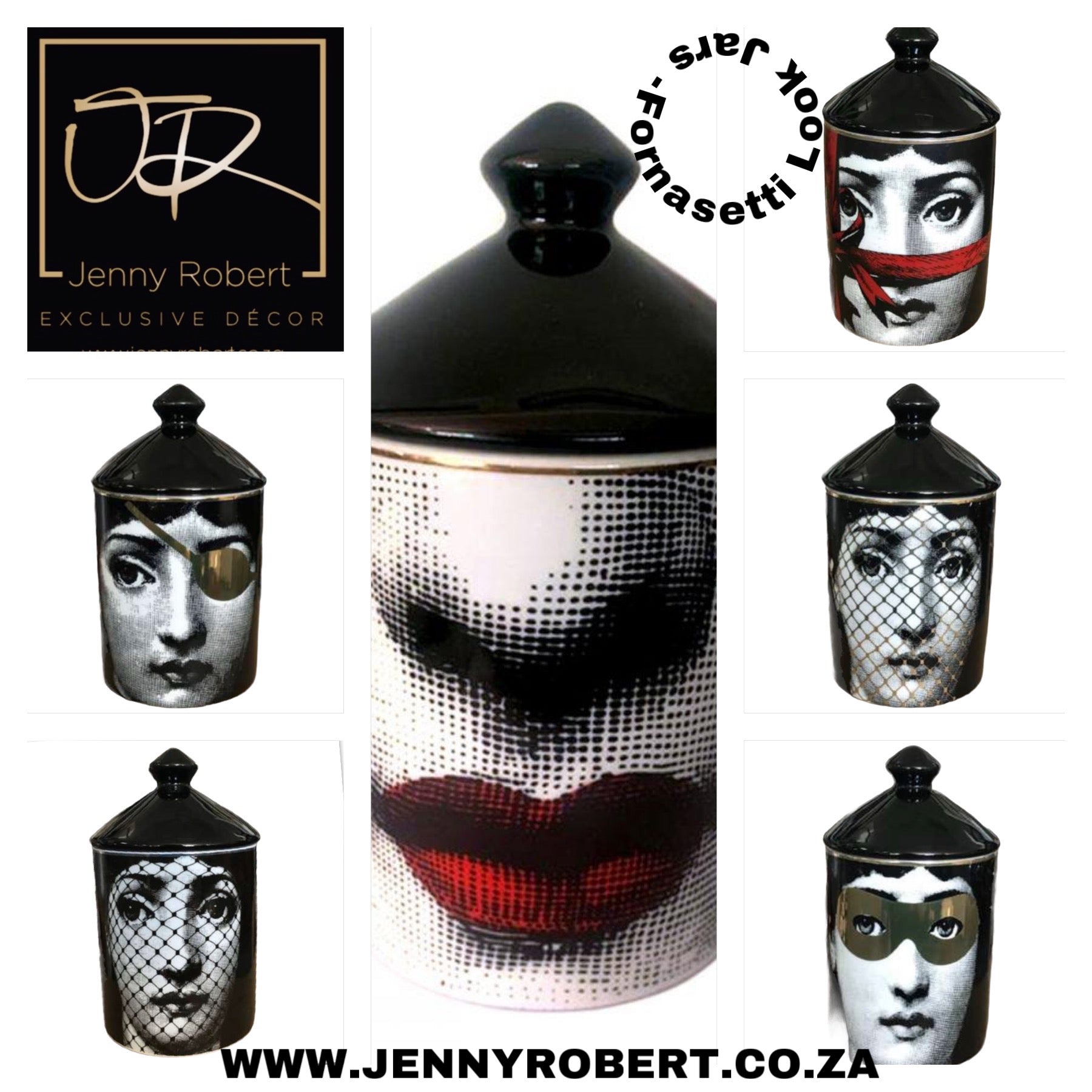 Ceramic Fornasetti Look Designer Jar – Jenny Robert Exclusive Décor