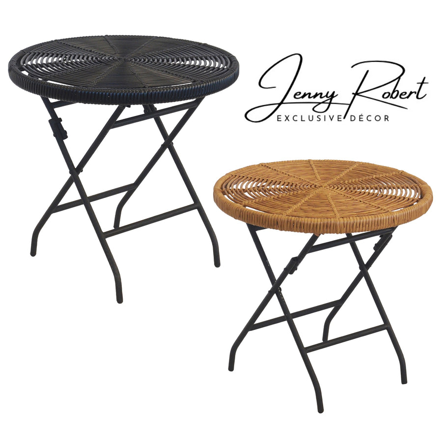 Folding Round Woven Table