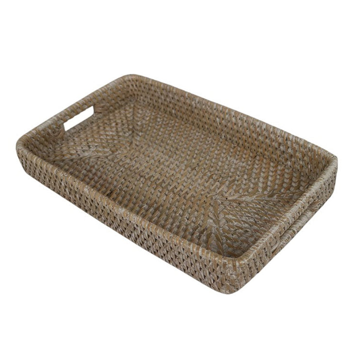 Rattan Bathroom Accessories - Whitewash