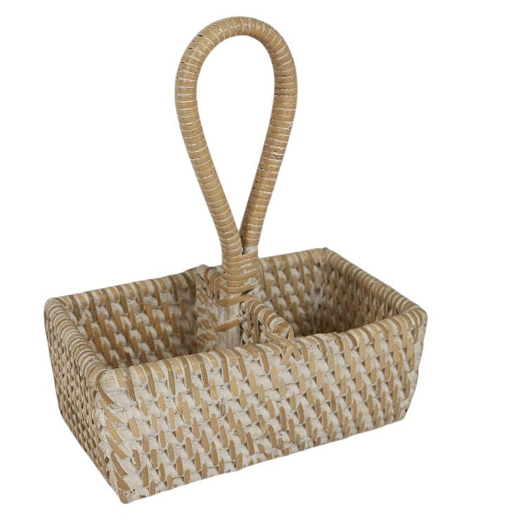 Rattan Bathroom Accessories - Whitewash