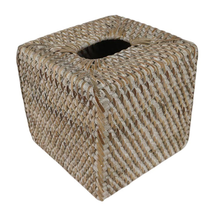 Rattan Bathroom Accessories - Whitewash
