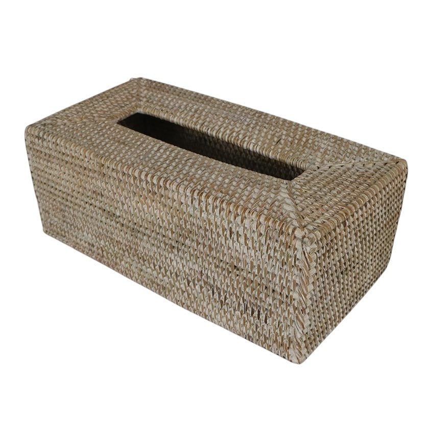 Rattan Bathroom Accessories - Whitewash