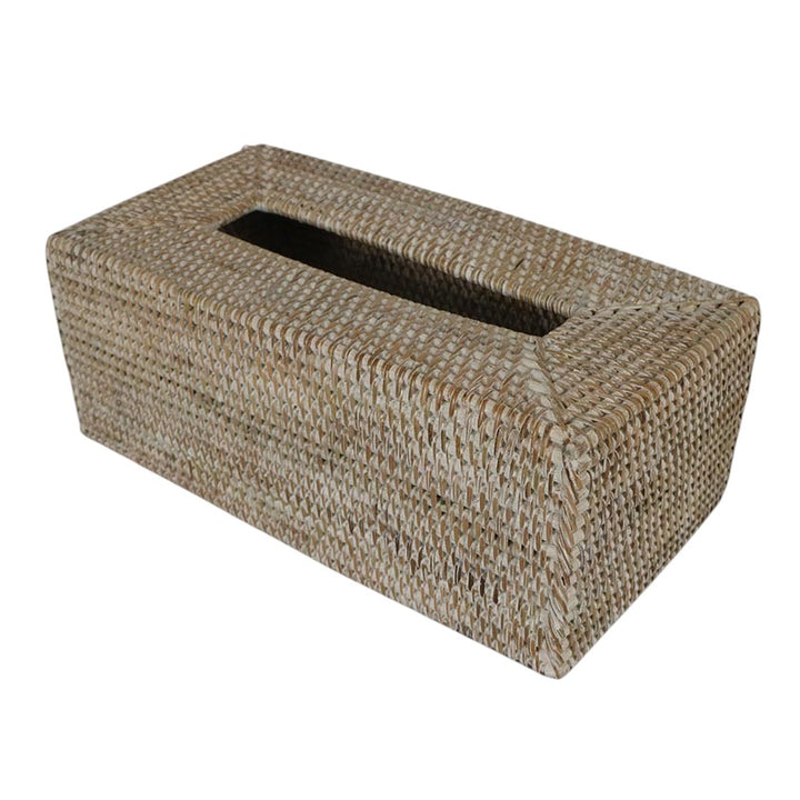 Rattan Bathroom Accessories - Whitewash