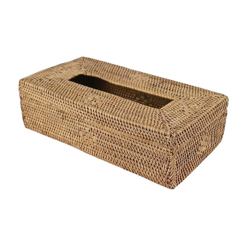 Tissue Box - Fine Rattan with Detail