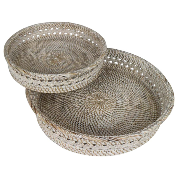 Tray - Rattan round with belt detail