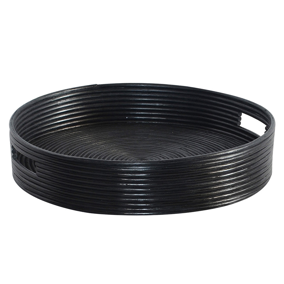 Tray - Ralph Black Rattan Round Tray