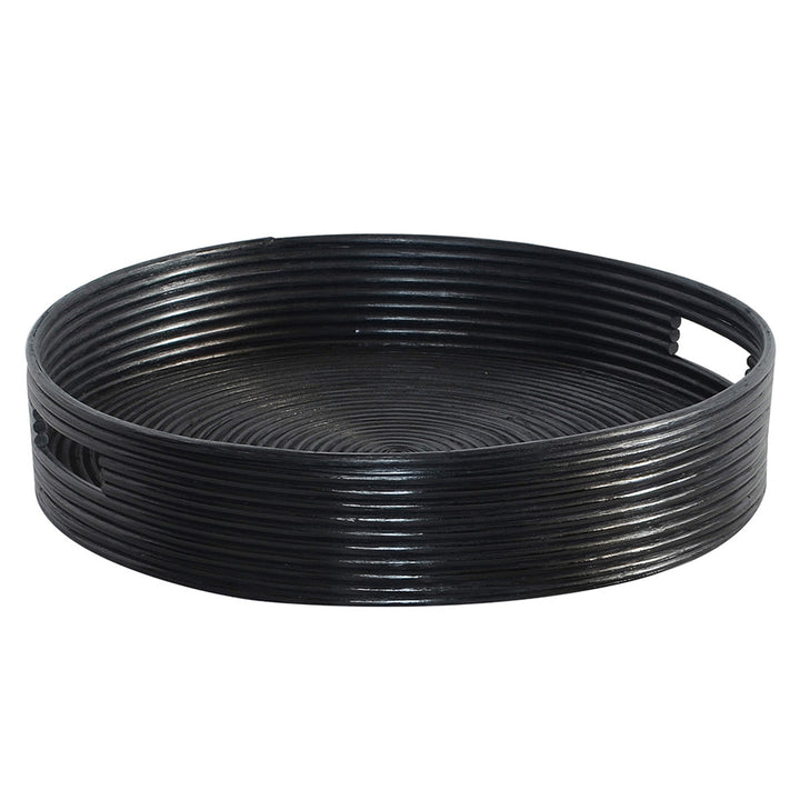 Tray - Ralph Black Rattan Round Tray