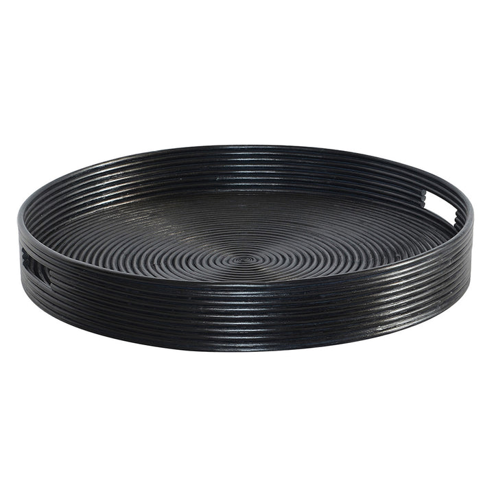 Tray - Ralph Black Rattan Round Tray
