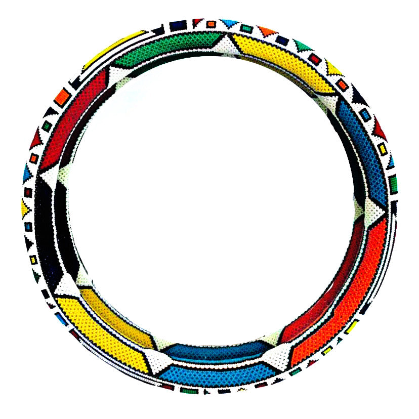 Mirror Traditional Beaded Round - Coloured