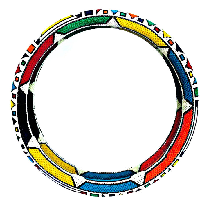 Mirror Traditional Beaded Round - Coloured