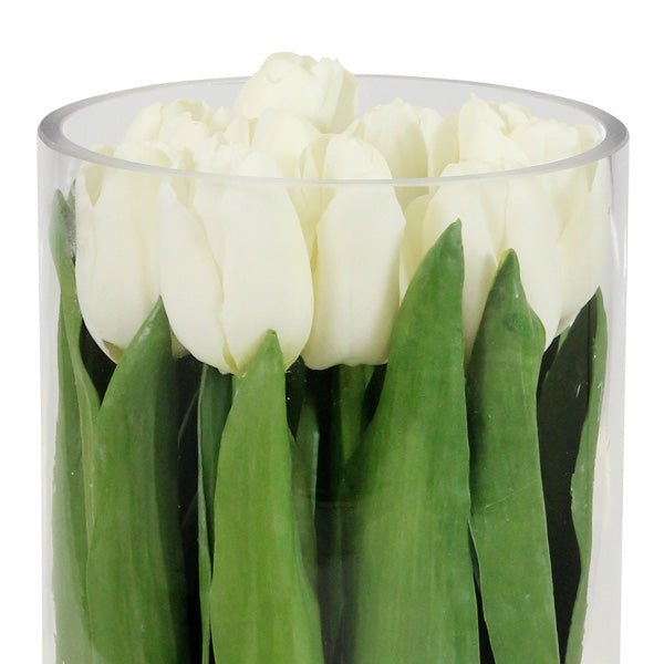 Faux White Tulip Arrangement White (30cm)