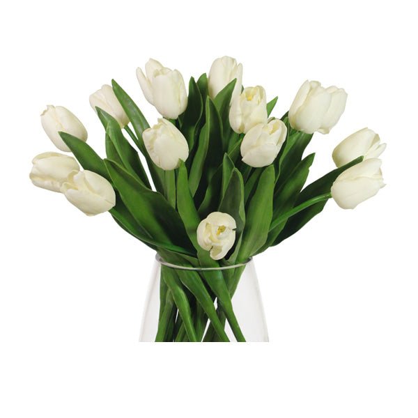 Faux White Tulip Bouquet White (40cm)