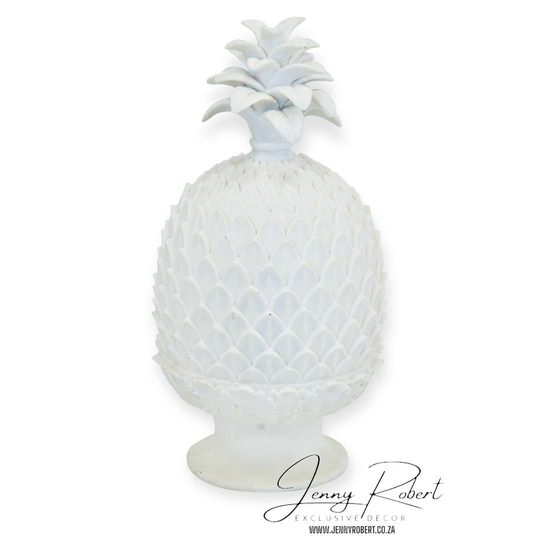 Pineapple Textured White on Pedestal (42cm) SALE
