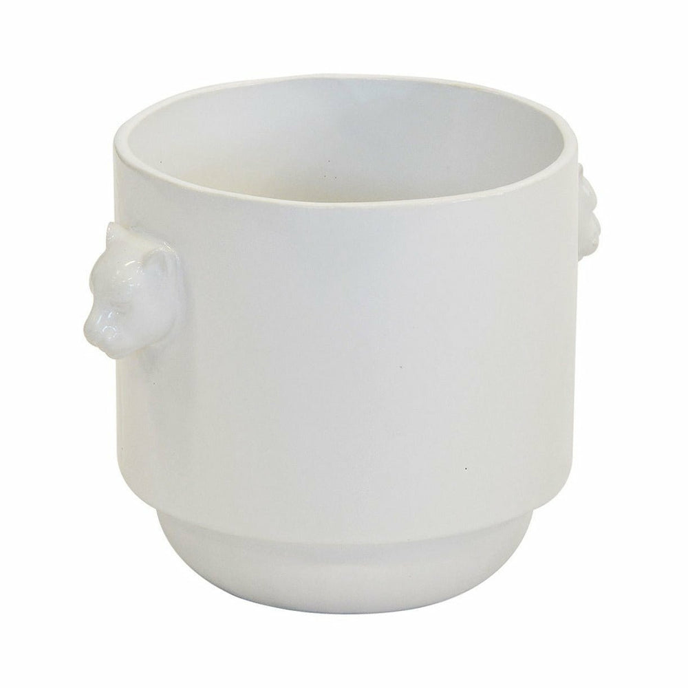 Votive / Vase Ceramic Leopard with Handles (White)