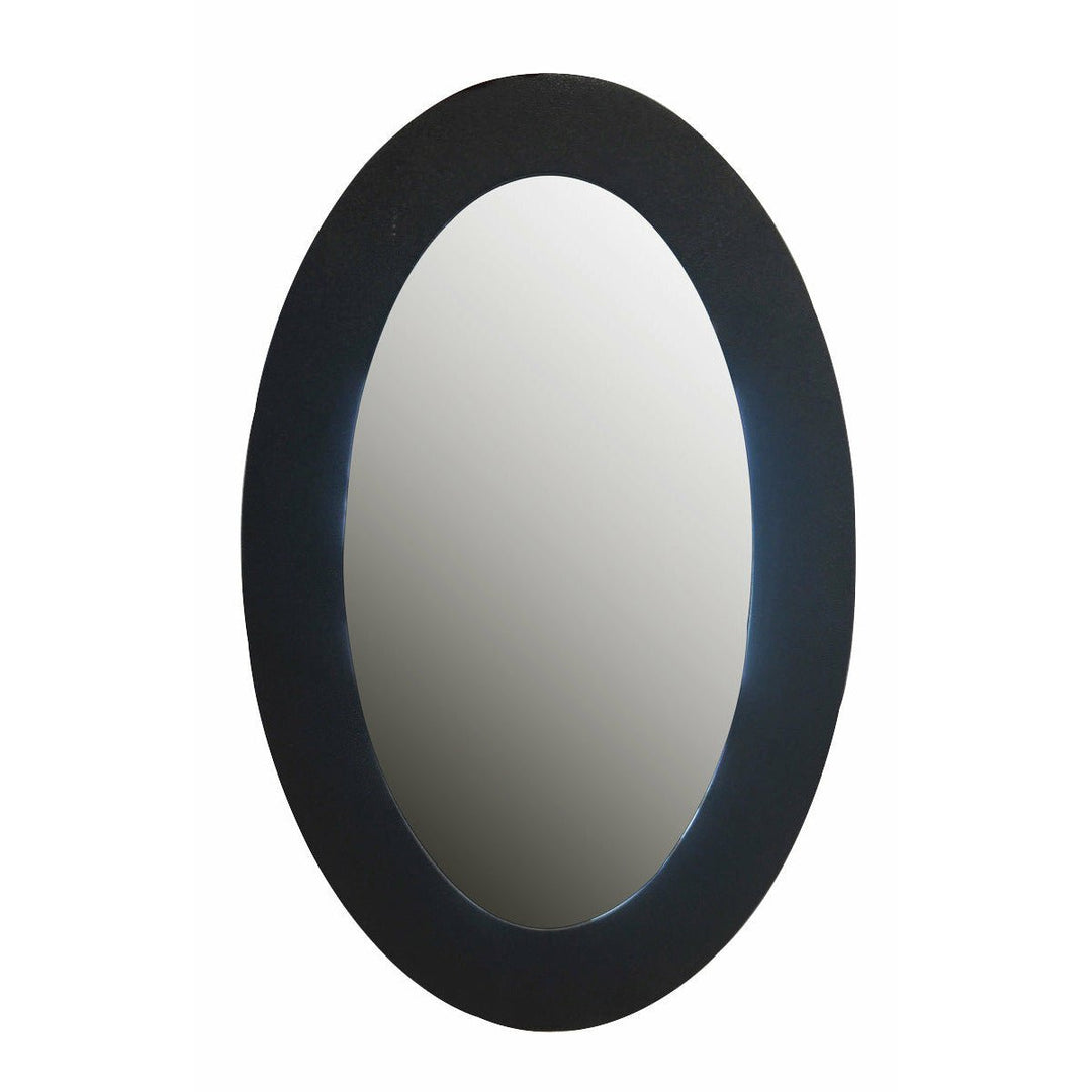 Mirror Shagreen Oval Black