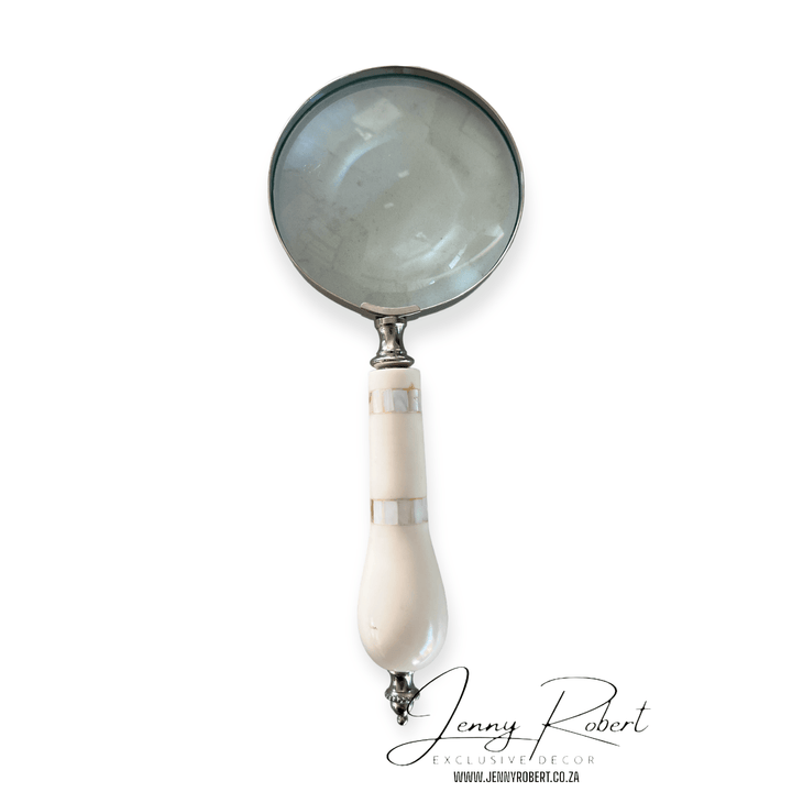 Cream MOP Magnifying Glass in Silver
