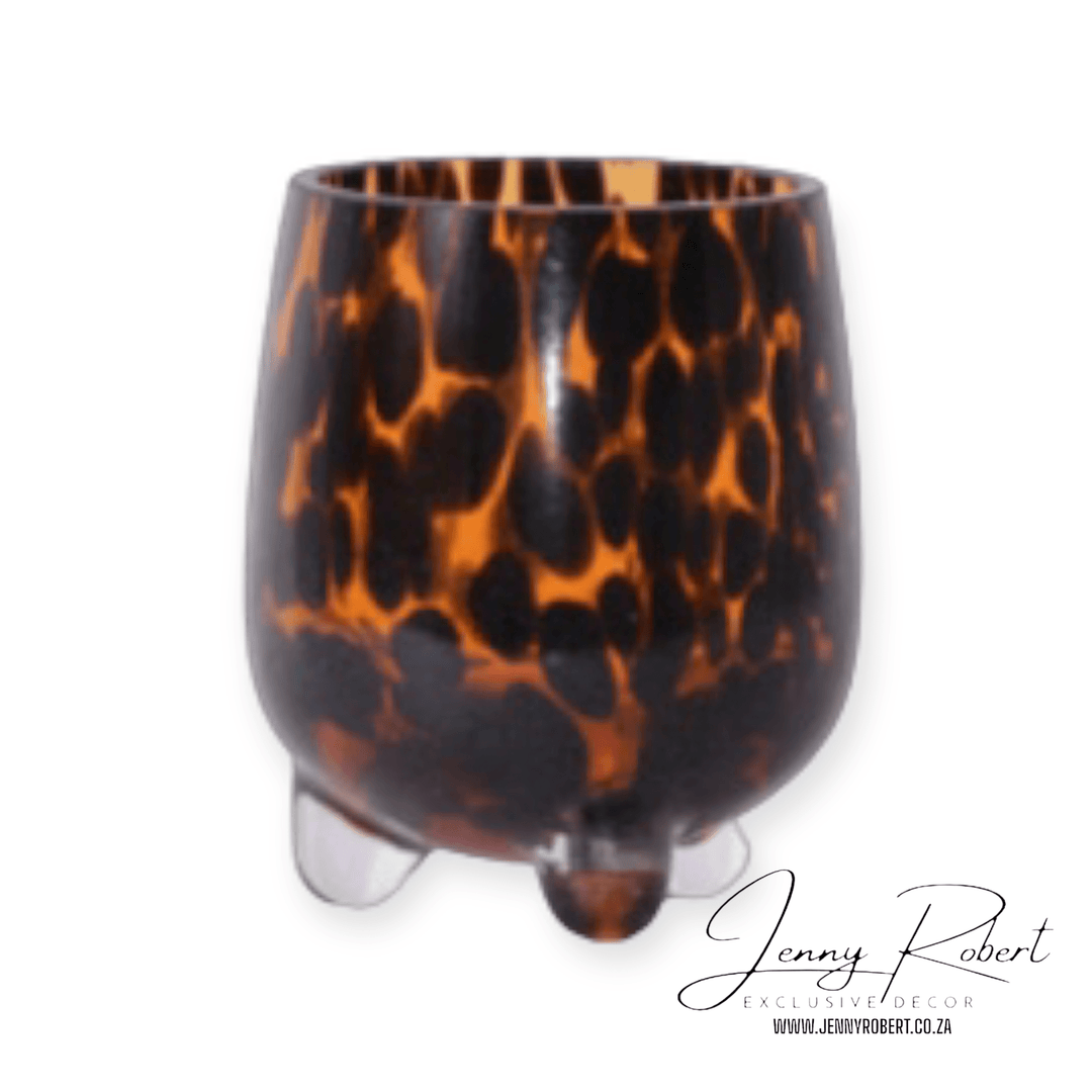 Tortoiseshell T-Light Glass Candle Holders (VARIOUS)