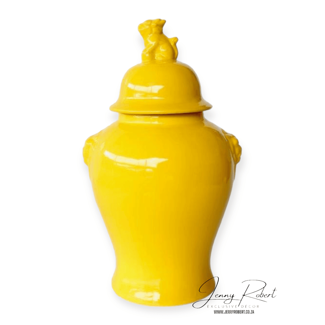 Ginger Jar Yellow With Lion 47cm (LRG)