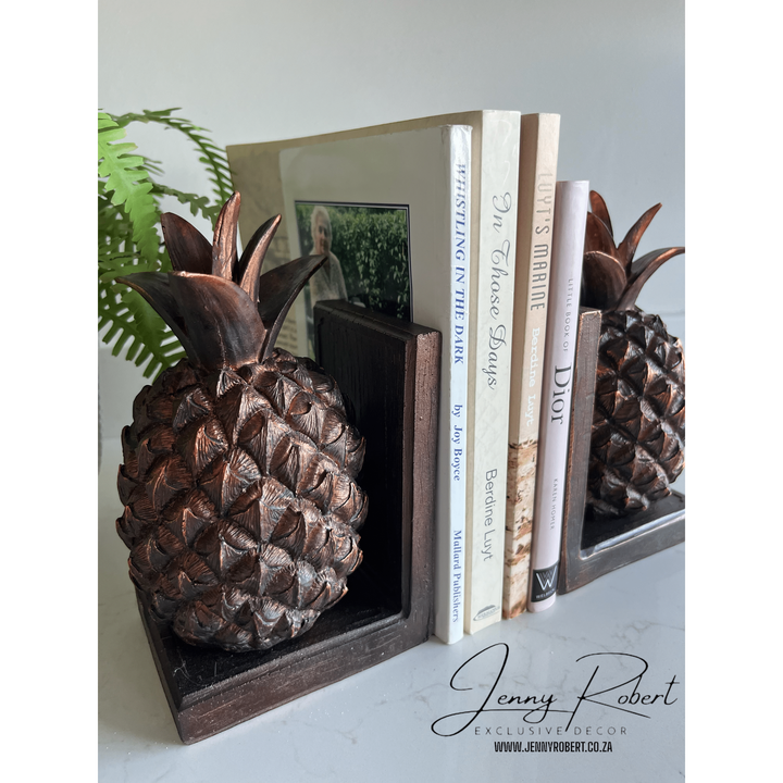 Bookend Pineapple Antique Copper S/2