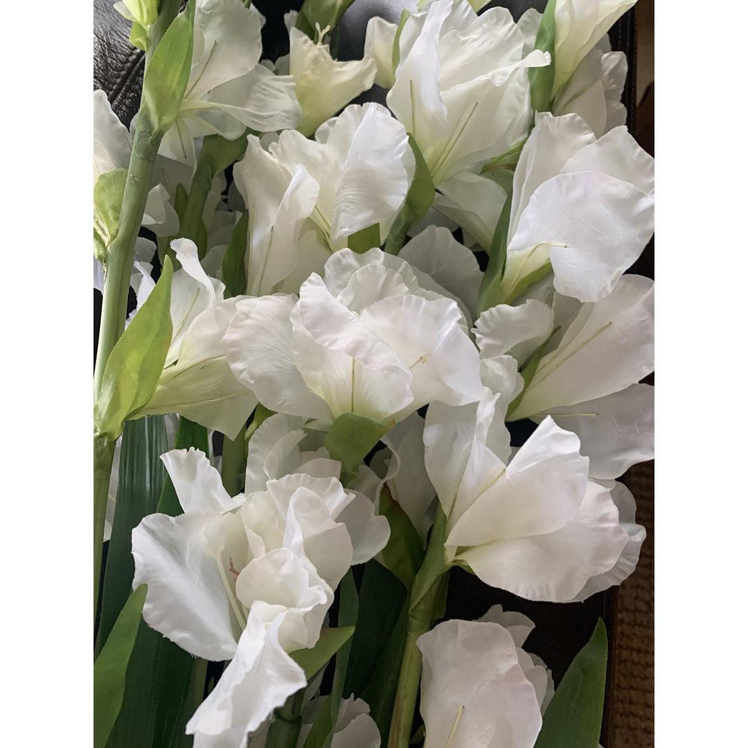 Gladiolus Stem White Faux 99cm