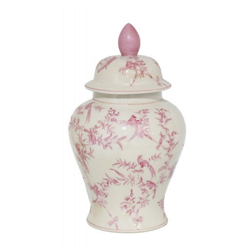 Chinoiserie Ginger Jar Pink and White (41cm)