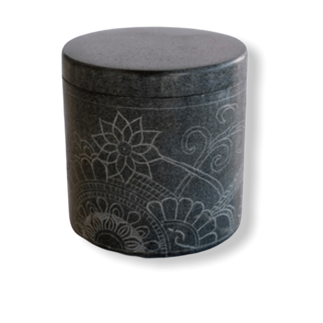 Round Container Soap Stone Engraved