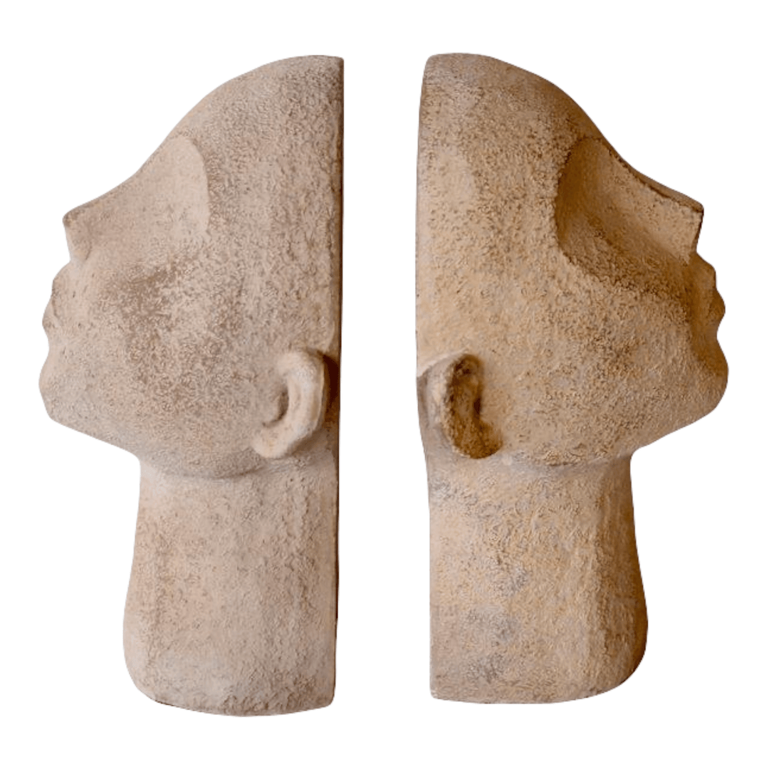 Bookends Rustic Heads (Resin) S/2