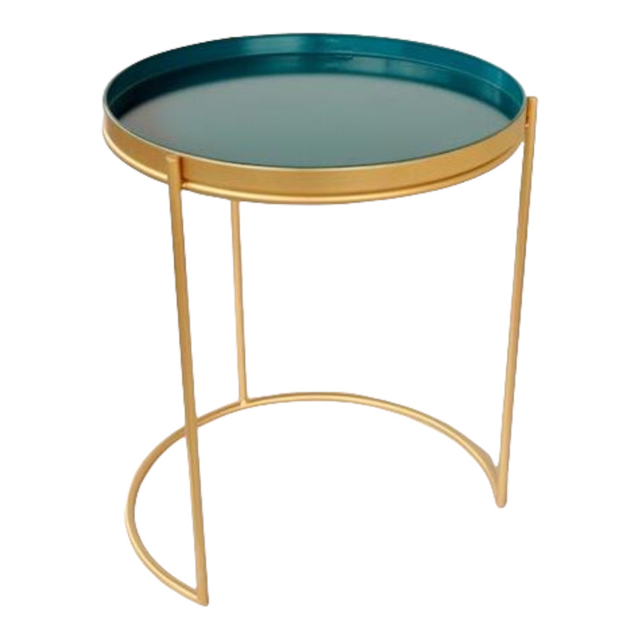 Side Table Teal and Gold