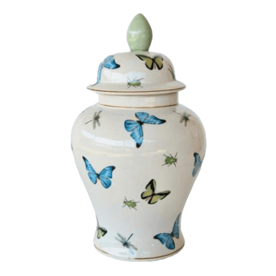Ginger Jar Butterfly Blue and Green  (41cm)