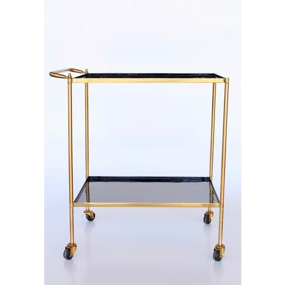 Drinks Trolley Mirrored (Black and Gold)