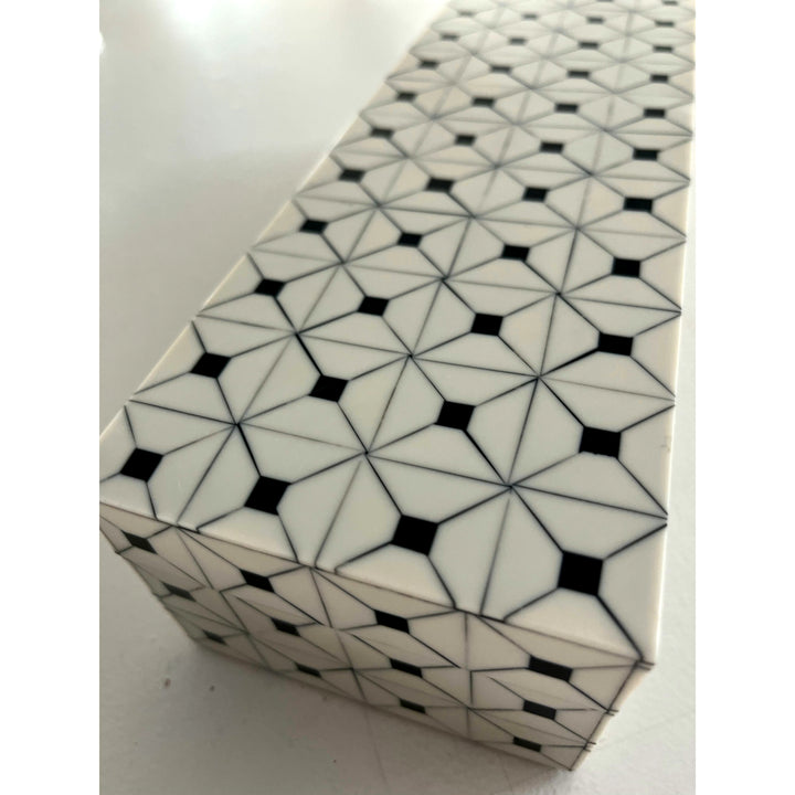 Box with Lid Bone Patterned Rectangular