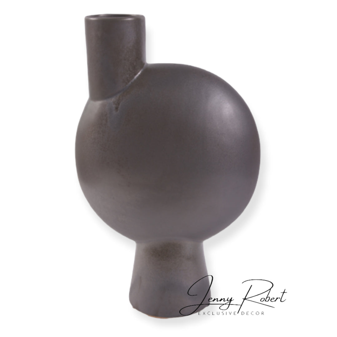 Vase Modern Ceramic Graphite (LRG)