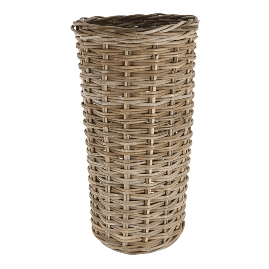 Umbrella Stand Rattan thick Double Weave Grey