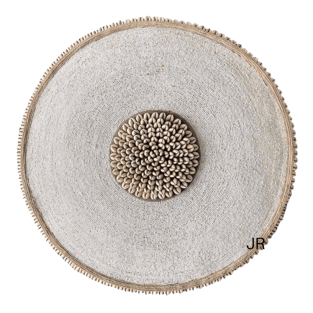 Beaded Shield (White) - Cameroon