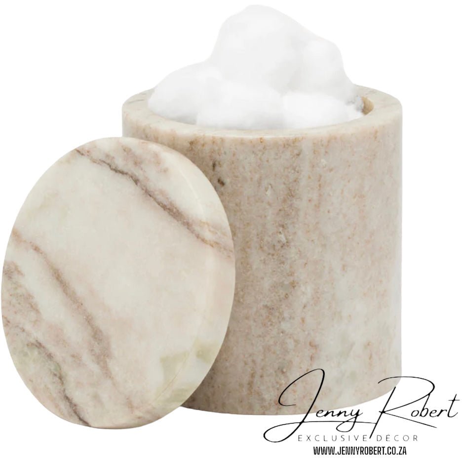 Marble Canister with Lid in Neutrals