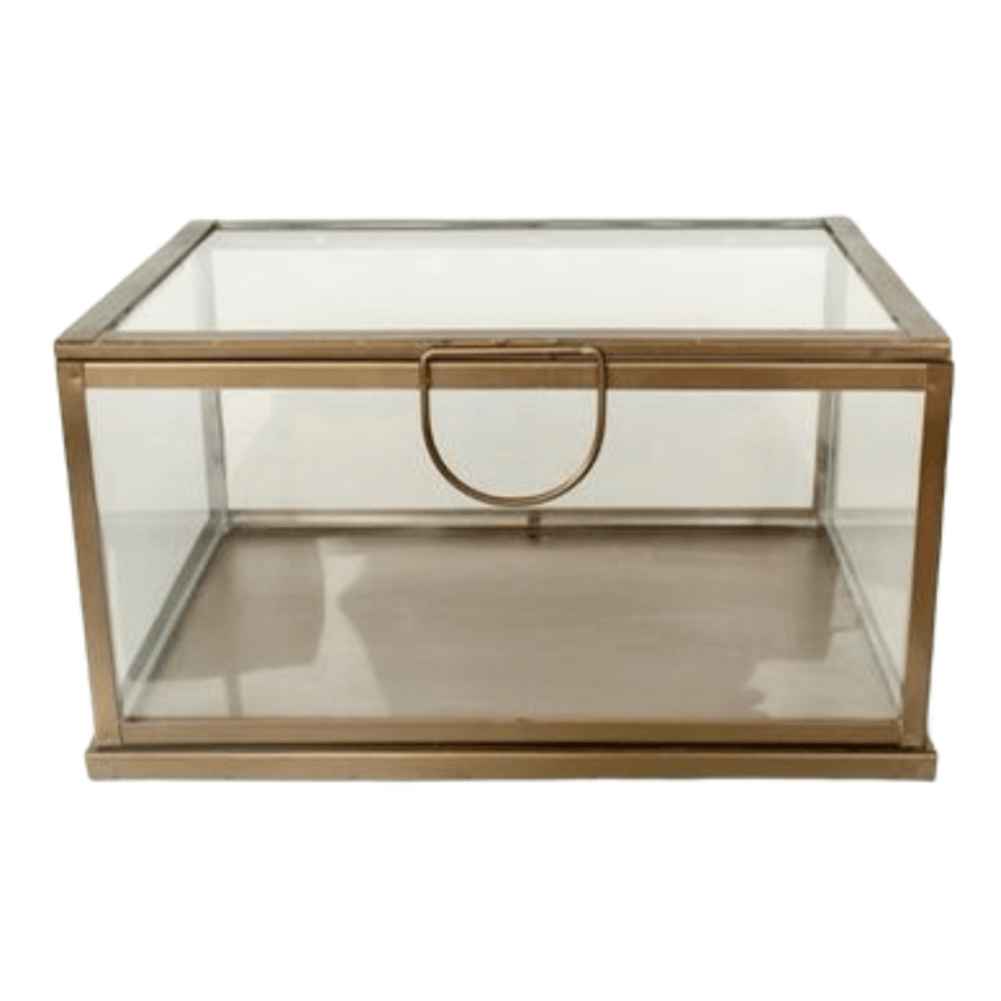 Glass Display Box With Gold Trim (XL)