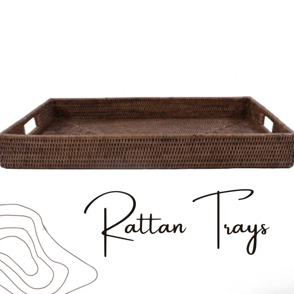 Tray Rectangular Rattan (Oriental Brown) XL