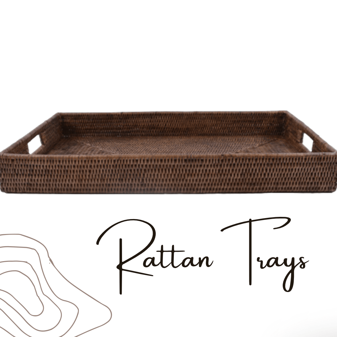 Tray Rectangular Rattan (Oriental Brown) XL