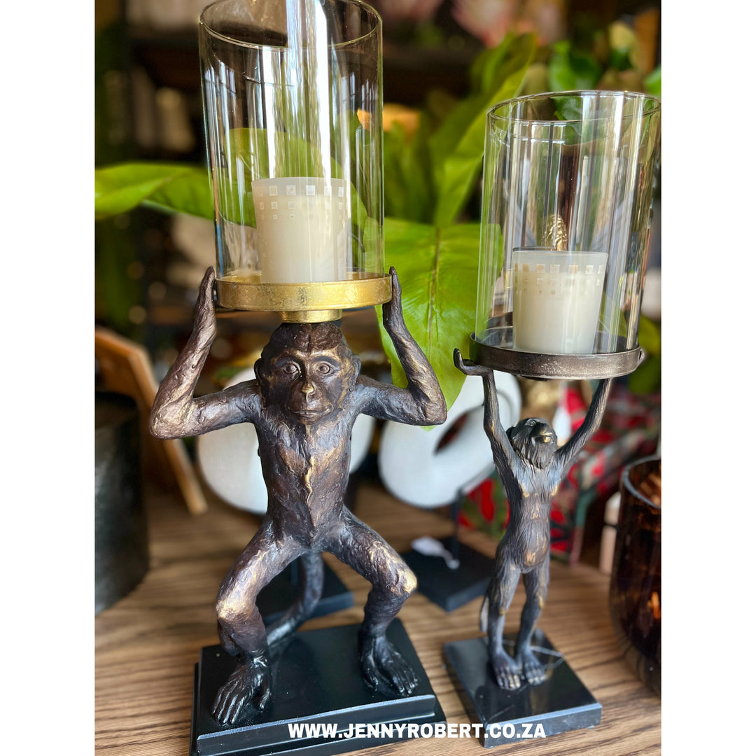 Monkey Candle Holder with Marble Base (42cm)