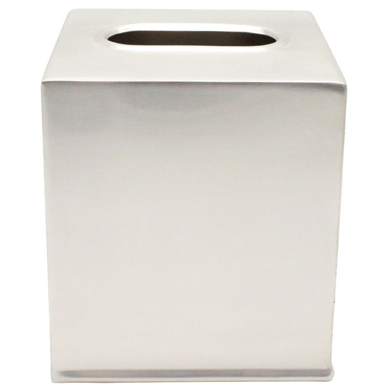 Tissue Box Pewter Square Classic Plain