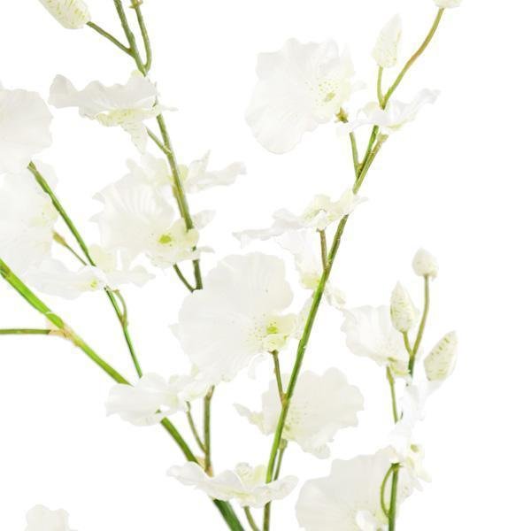Faux Dancing Orchid Stem White (92cm)