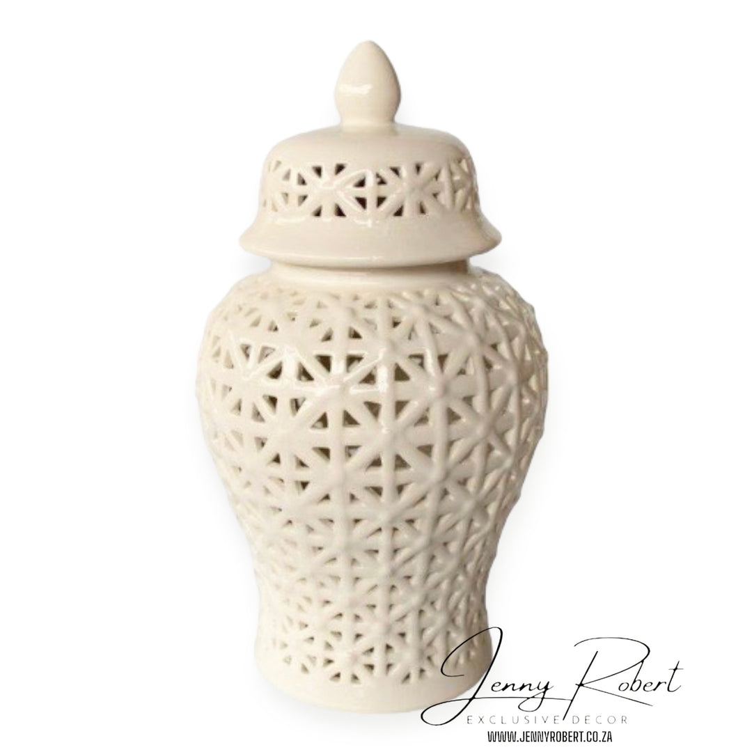 Ginger Jar Patterned Cut Out Off White