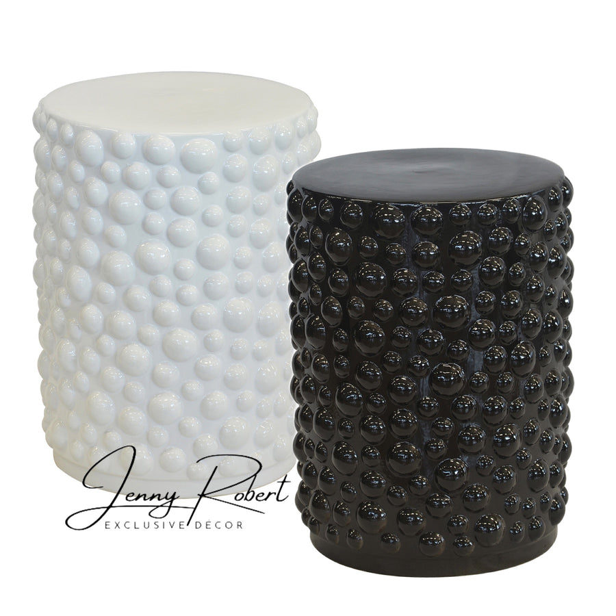 Stool Ceramic Bubble Black | White