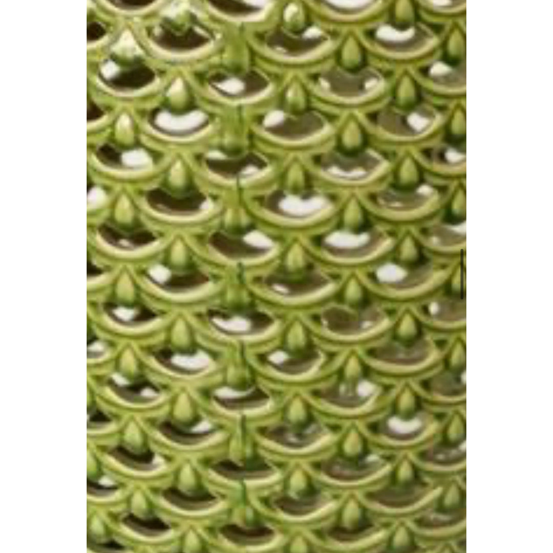 Stool Ceramic Green Scallop Design