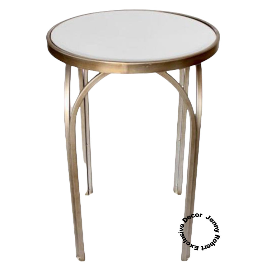 Side Table Mirrored Antique Gold