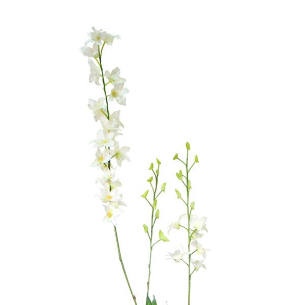 Faux Orchid Dendrobium Stem White (148cm)